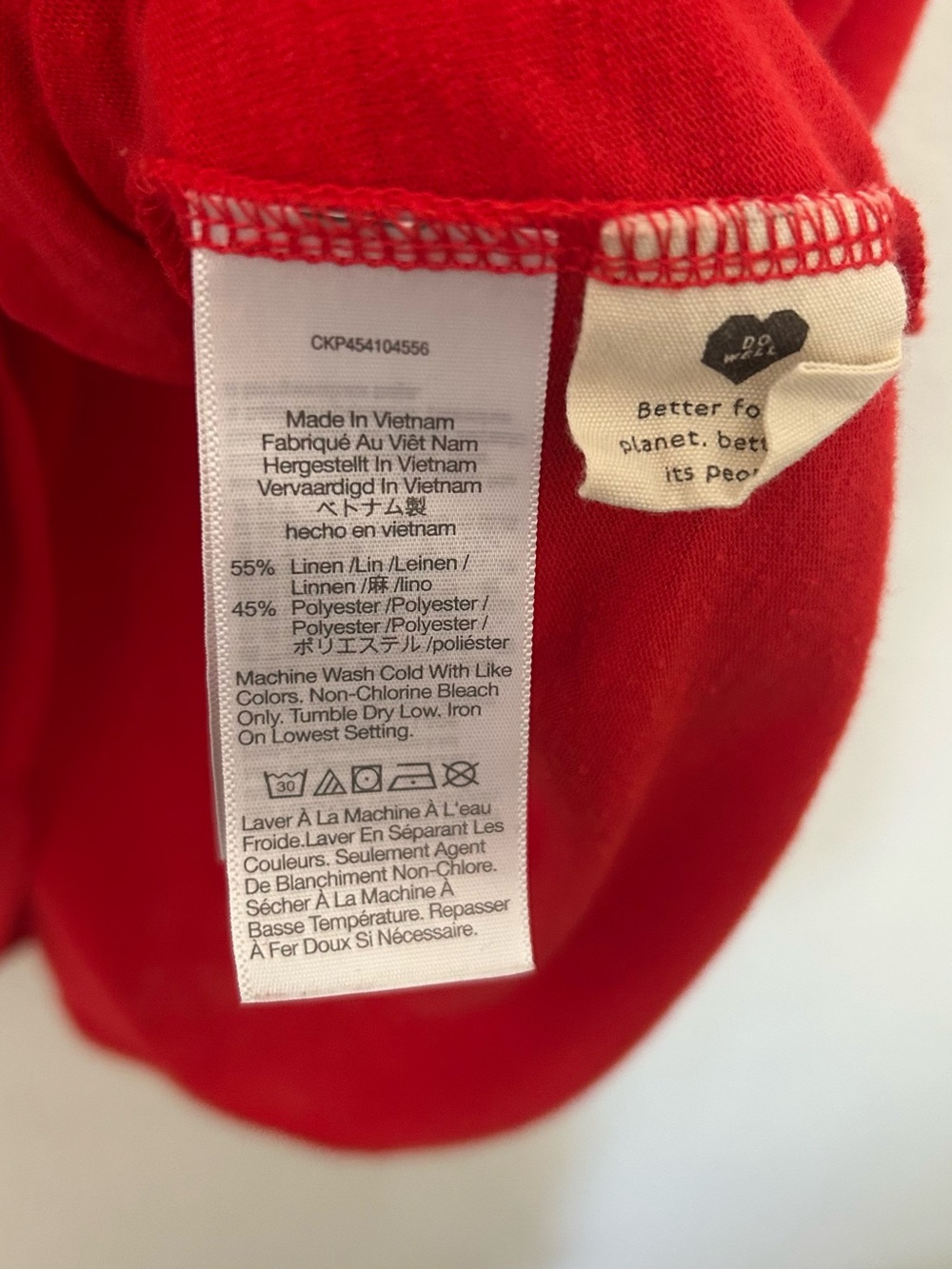 Madewell Orange Red Linen Blend Oversized Crewneck Tee Medium Slouchy Boho - Picture 5 of 5